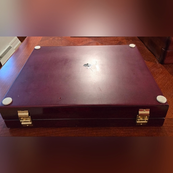 Lacquered Flatware Cutlery Box Roses Decal - Picture 4 of 4